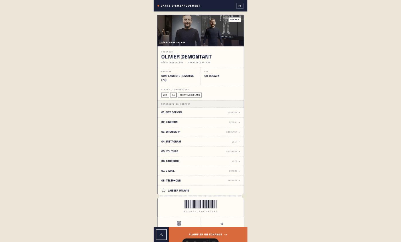 Habillage Carte d'embarquement